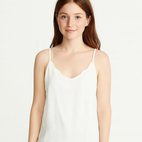 Halogen Tops - SALE Halogen White Scalloped Edge Camisole Top Size XS